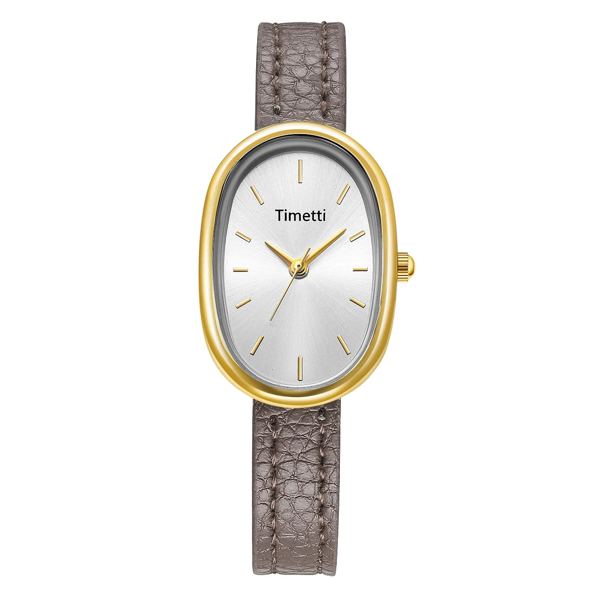 REBIRTH Retro Oval Leather Women's Watch – Quartz Elegant Women's Quartz Watch Nixie Brown