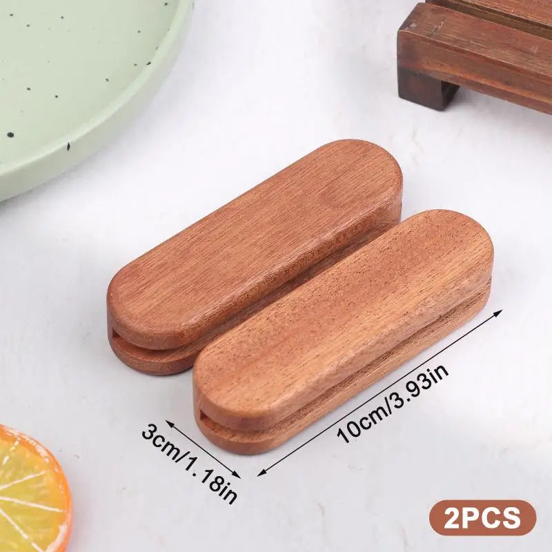 2Pcs Sapele Wood Insulated Pan Handles – Heat Resistant Grip Pan Handle Set Nixie A2