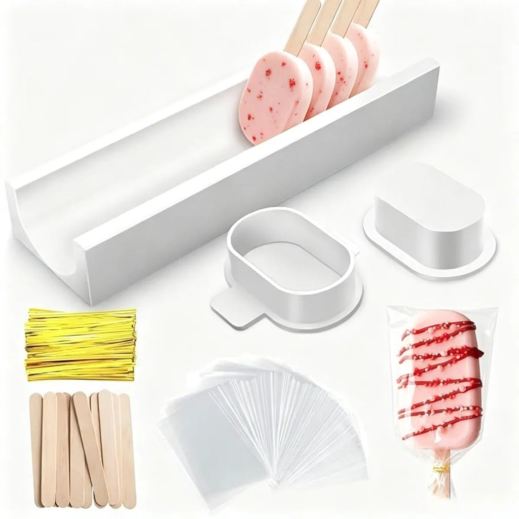 Cake Pop Mold Set – 100 Sticks, Bags & Ribbons | Baking Kit Cake Pop Mold Kit Nixie