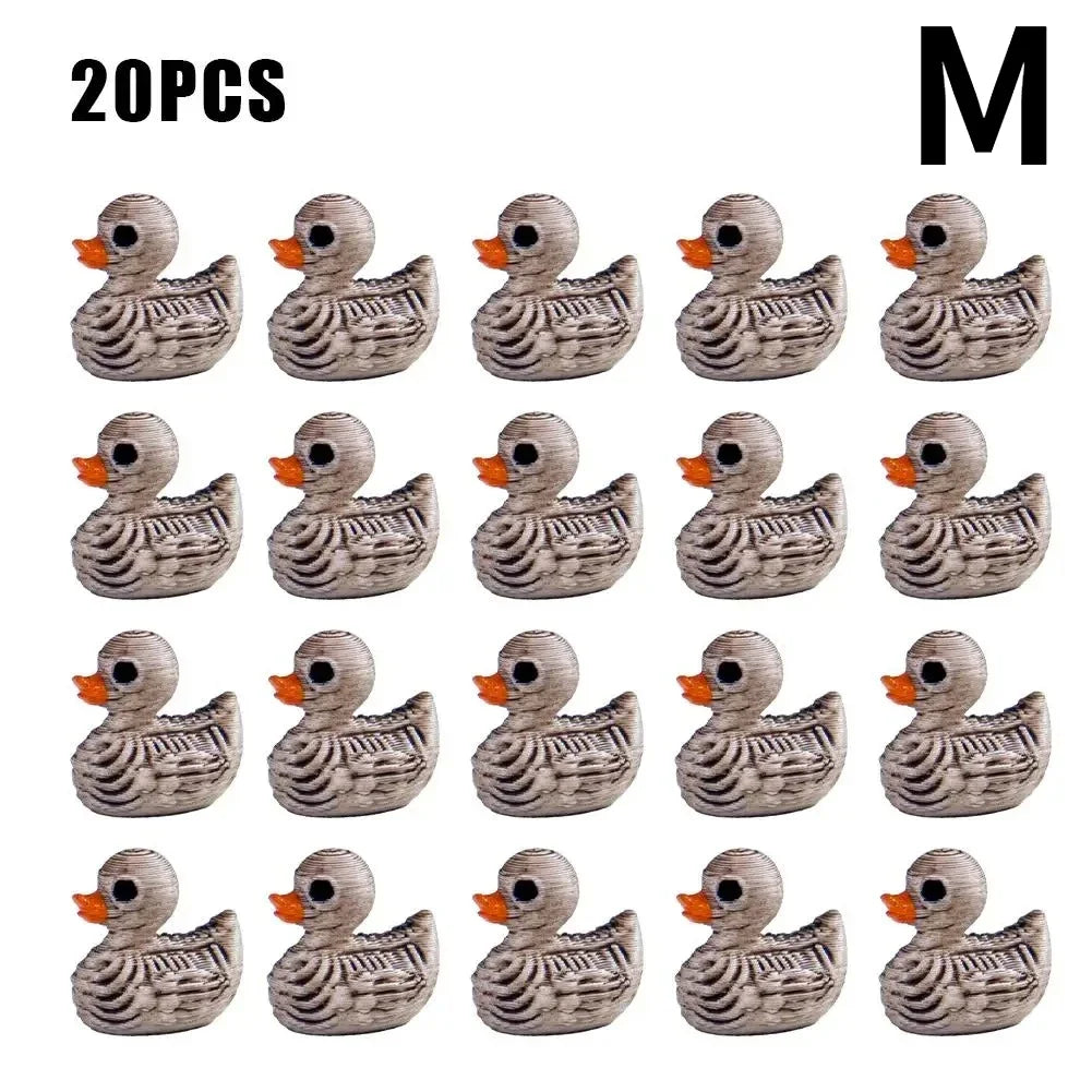 20pcs Mini Resin Skeleton Duck Gothic Halloween Decorations Halloween Resin Ornaments Nixie M-20pcs