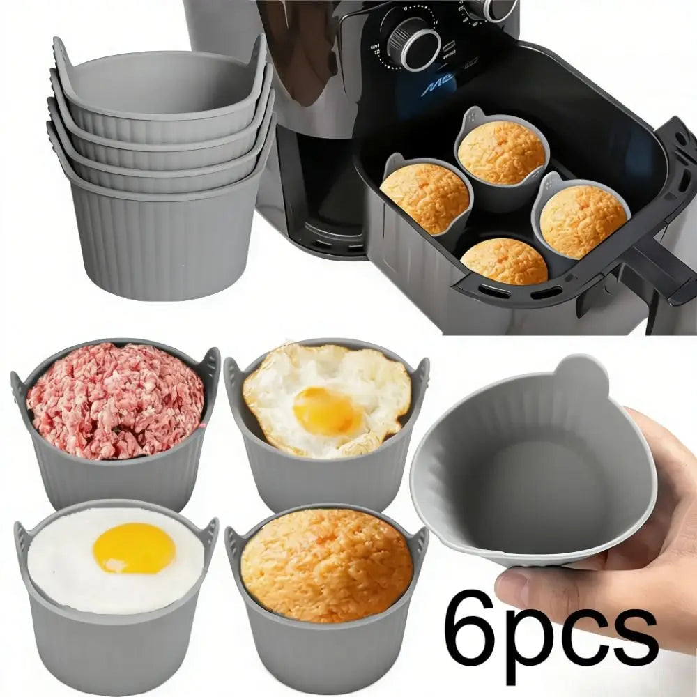 6-Piece Nonstick Silicone Cake Molds – Food Grade Baking Cup Set Silicone Baking Molds Nixie