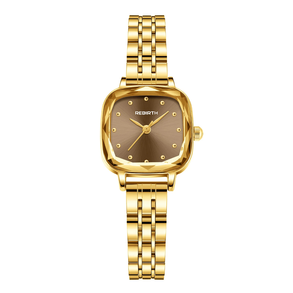 REBIRTH Women's Retro Square Quartz Watch – Steel Strap Women's Quartz Watch Nixie 2