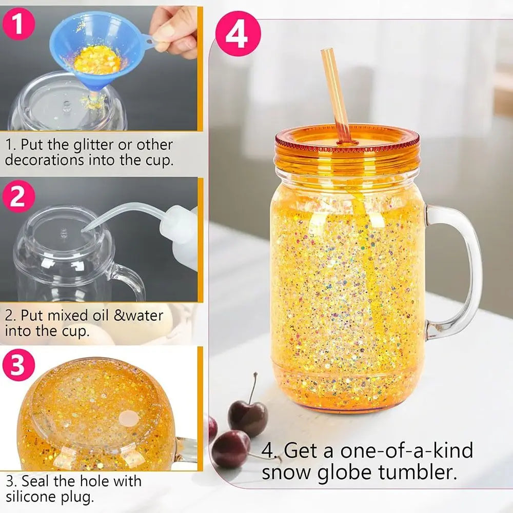 20 oz Snow Globe Tumbler | Double Wall DIY Glitter Cup DIY Glitter Tumbler Nixie