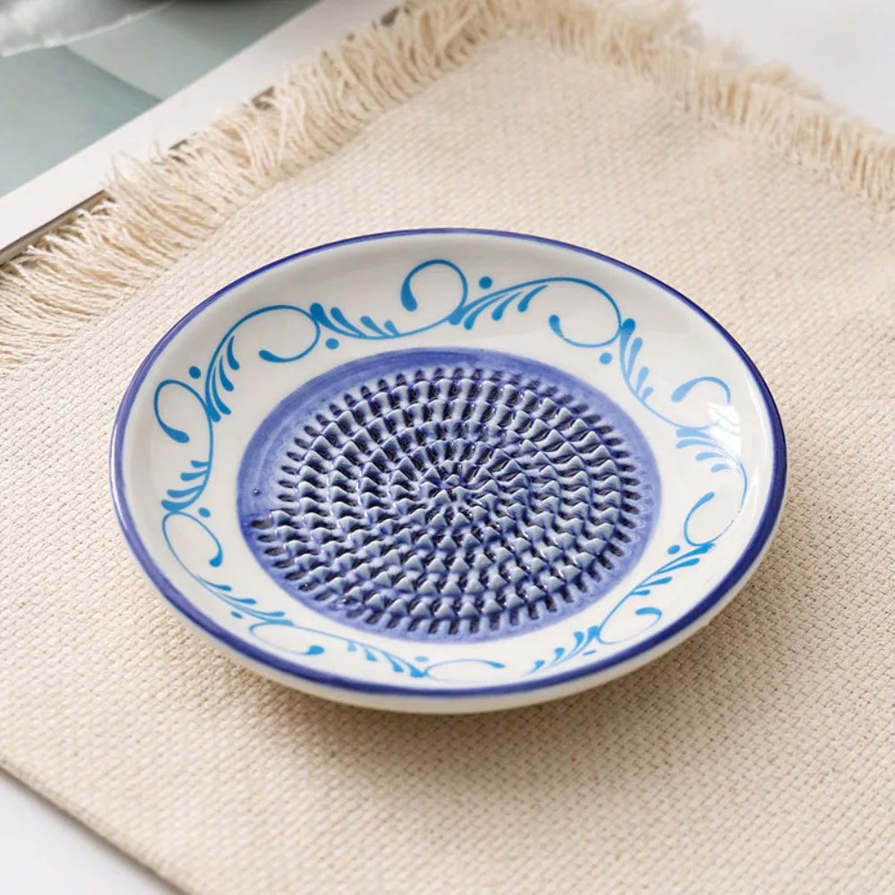 Ceramic Ginger Grater Round Plate – Multi-Purpose Kitchen Tool