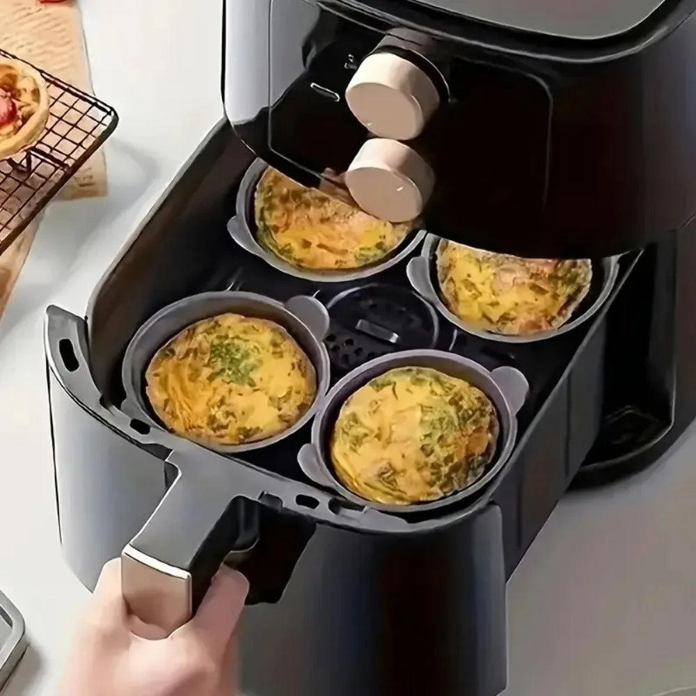 4PCS Non-Stick Silicone Air Fryer Muffin & Cupcake Molds Silicone Baking Molds Nixie