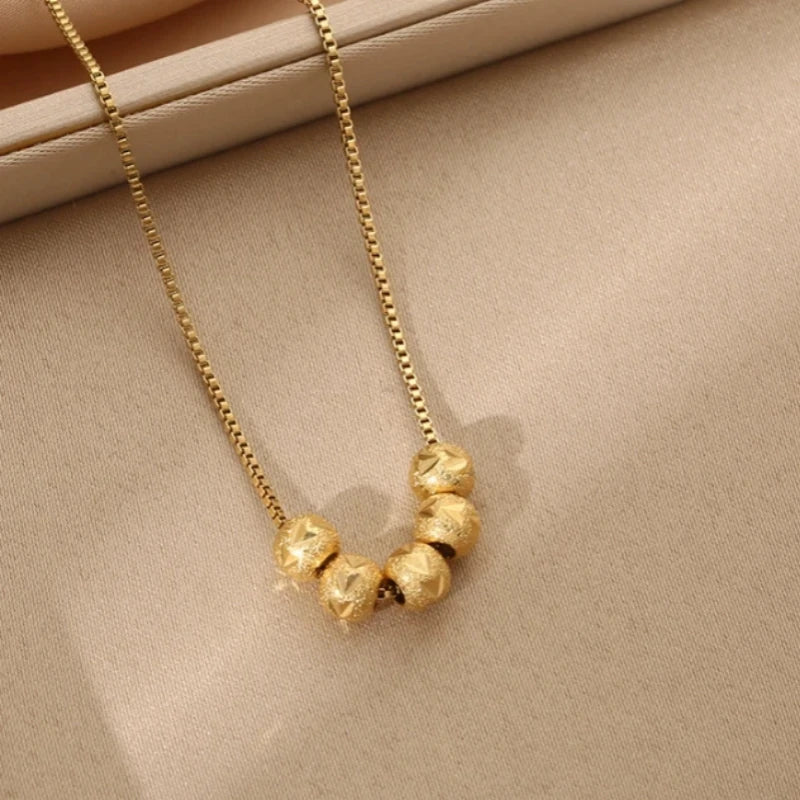 Five Fortunes Lucky Bead Clavicle Chain Necklace | Women Chain Necklace Nixie XL1783-123