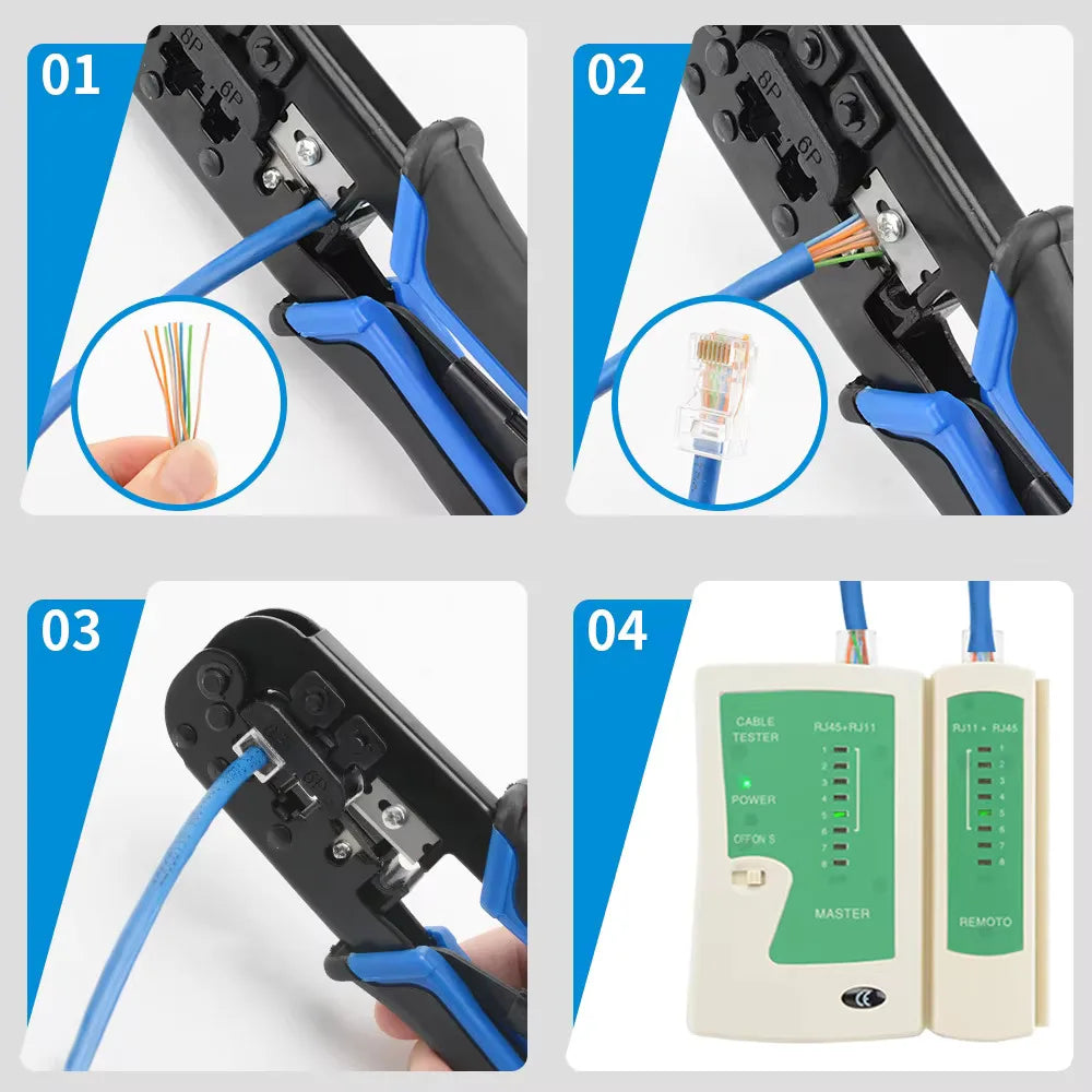 RJ45 Pass-Through Connectors Cat6/Cat5e 8P8C Crimp Plugs 50/100pk Network Crimp Connectors Nixie