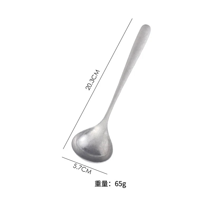 Vintage Industrial 304 Stainless Steel Soup & Rice Spoon Stainless Steel Spoon Nixie L