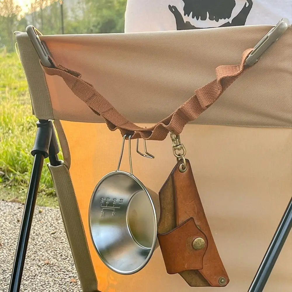 Camping Clothesline Strap with Multi-Ring Hanging Rope