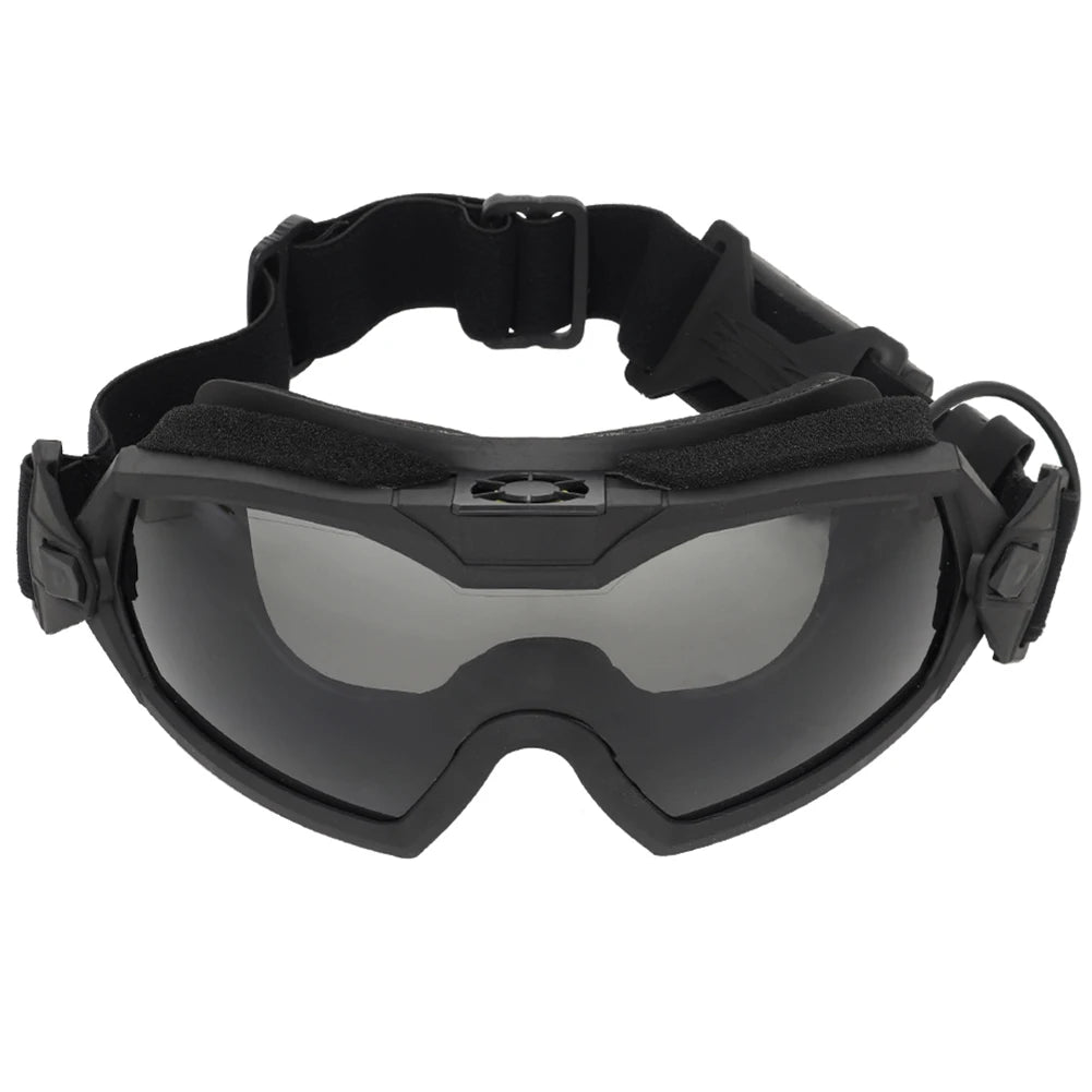 Anti-Fog Airsoft Paintball Goggles with Micro Fan | Clear Lens Protective Goggles Nixie Black