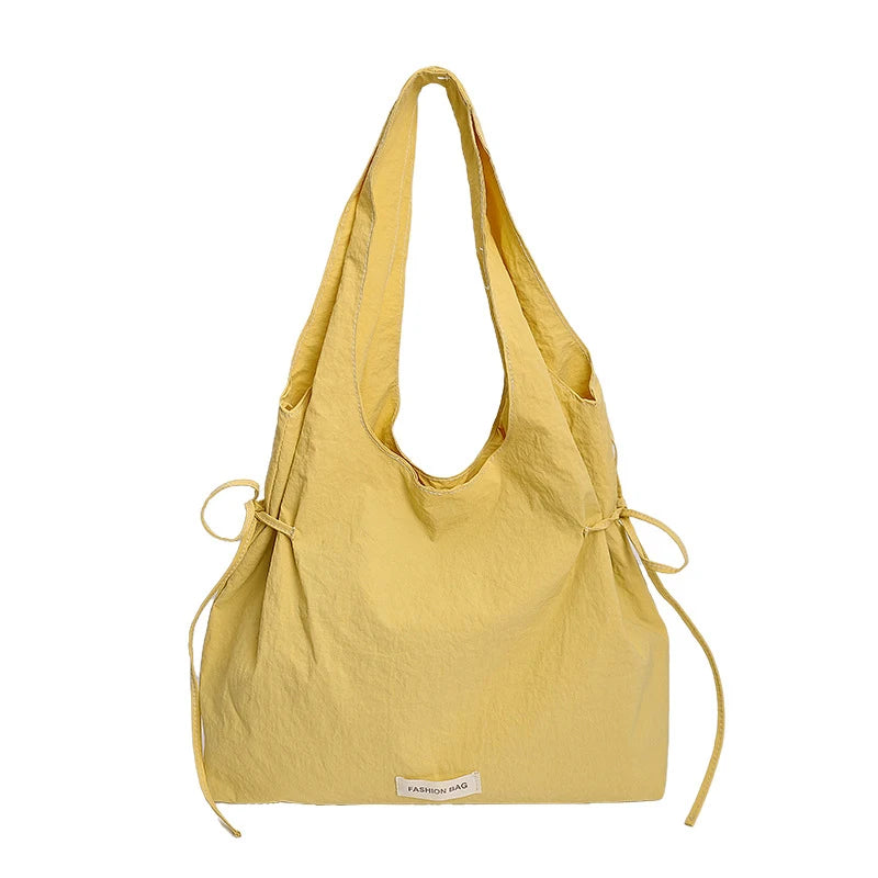 Large Capacity Korean Canvas Tote Bag – Lace-Up Women's Bag Canvas Tote Bag Nixie