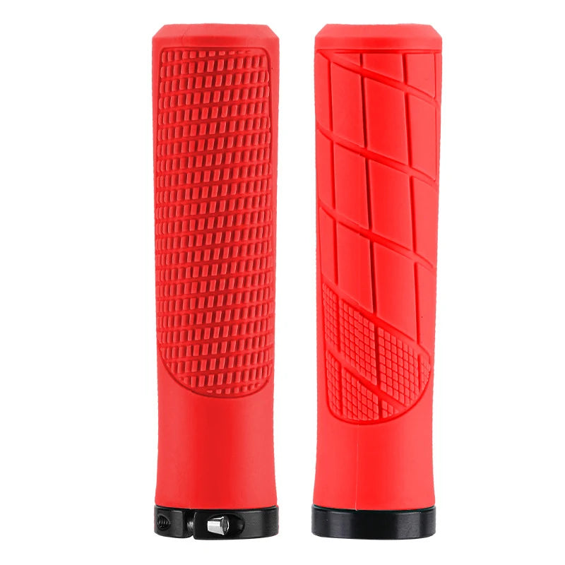 MTB Lock-On Bike Grips – Anti-Slip Rubber Handlebar Covers Bike Handlebar Grips Nixie M2 Red Grip