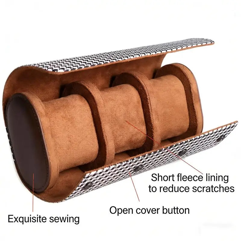Watch Roll Travel Case – 1/2/3 Slot PU Leather Watch Organizer Watch Roll Case Nixie