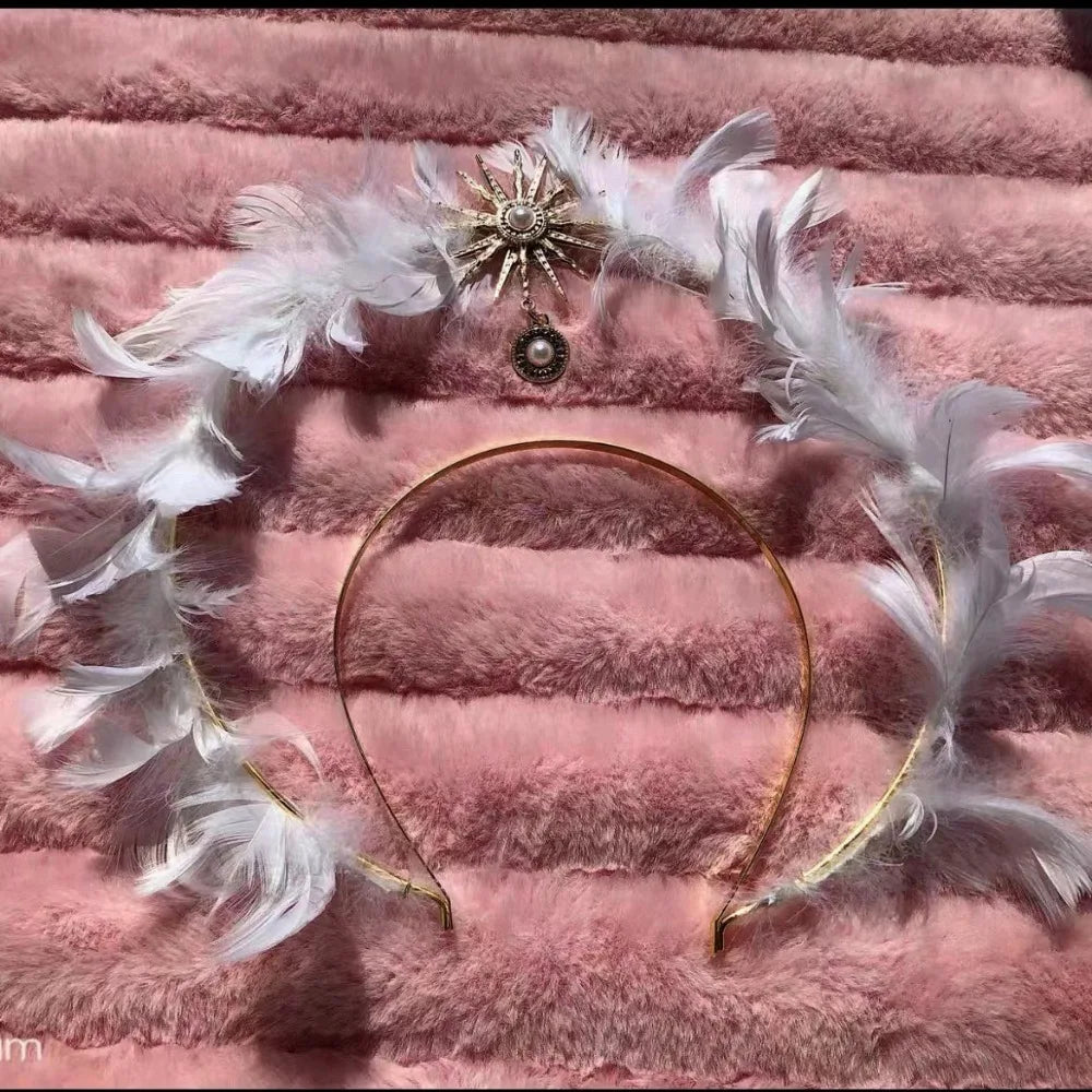 Fairy Feather Headband Angel Wings Goddess Hair Hoop