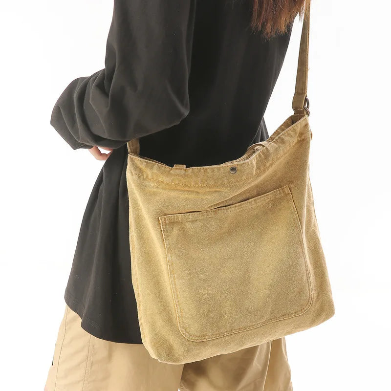Women's Vintage Washed Denim Tote Bag – Large Capacity Denim Tote Bag Nixie