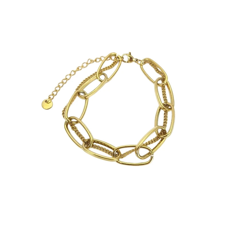 Gold Double Layer Chain Bracelet – Stackable Women's Jewelry