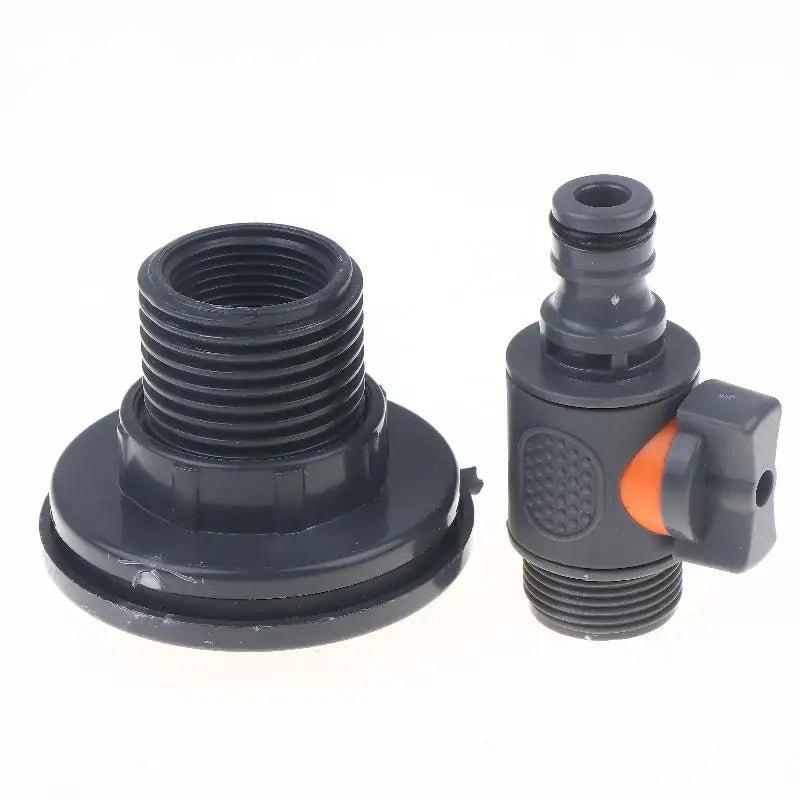 PVC Water Barrel Adapter with Valve – Rainwater Tank Connector Water Tank Adapter Nixie