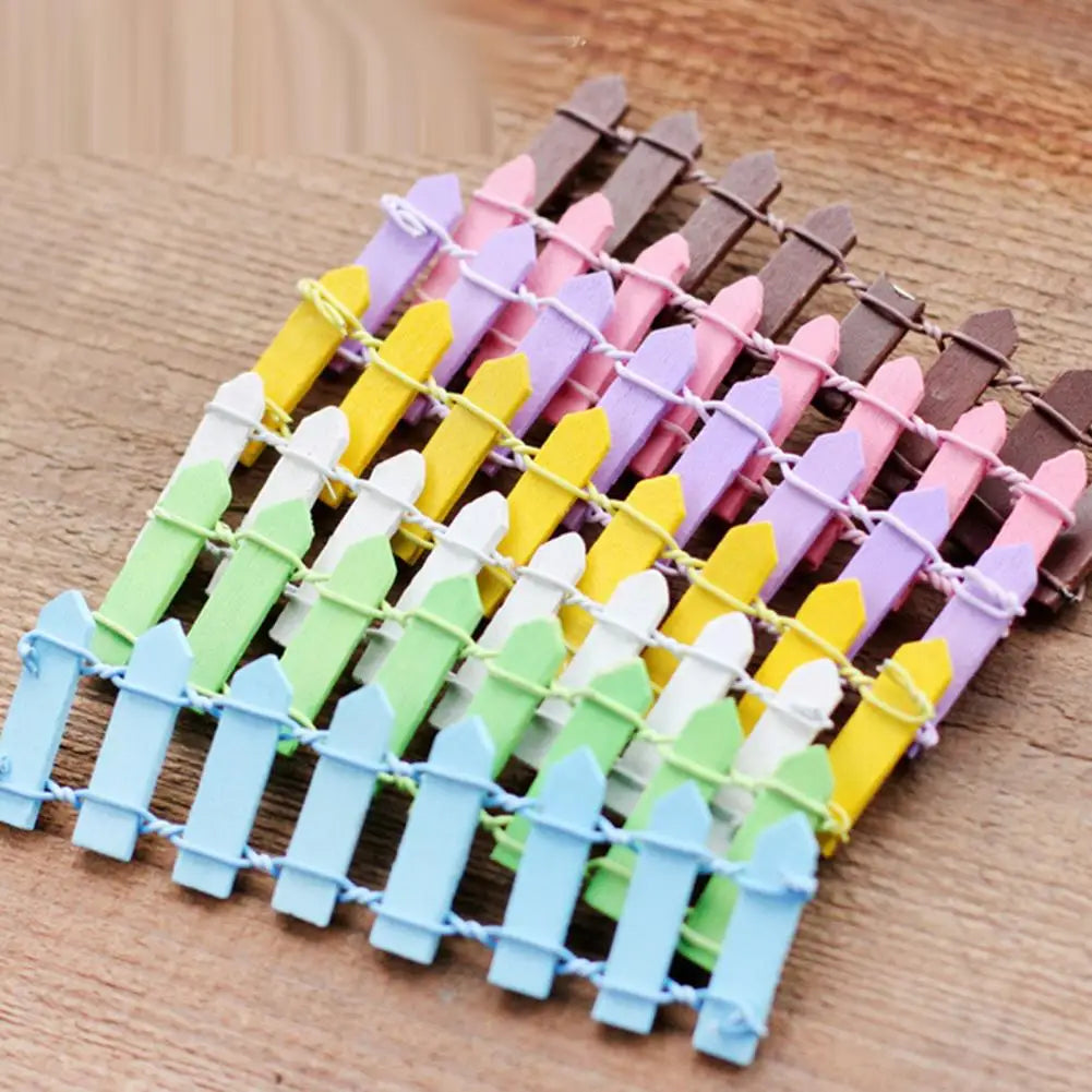 2 Pcs Mini Wood Picket Fence – Fairy Garden & Dollhouse Decor Miniature Garden Ornament Nixie