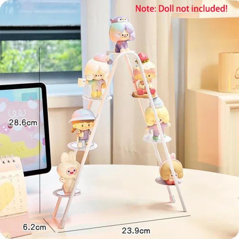 Metal Ferris Wheel Doll Display Stand | Blind Box Storage Doll Display Stand Nixie White Step Ladder