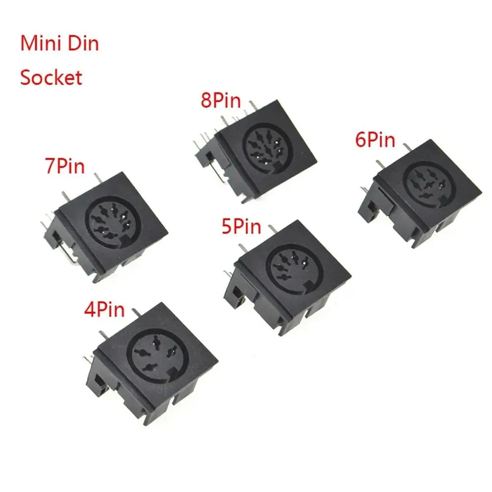 DIN Female Connector 3–8 Pin Mini PCB Panel Mount Socket Plug