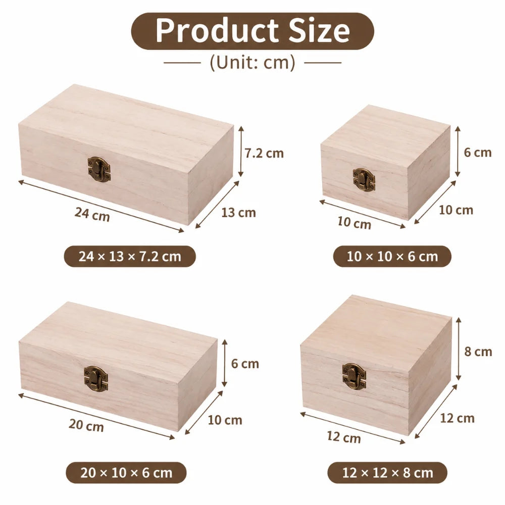 Vintage Wooden Flip Lid Storage Box – Jewelry & Gift Organizer Wooden Storage Box Nixie