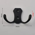 3PCS Zinc Alloy Double Prong Coat Hooks – Antique European Style Wall Coat Hooks Nixie Black 3pcs