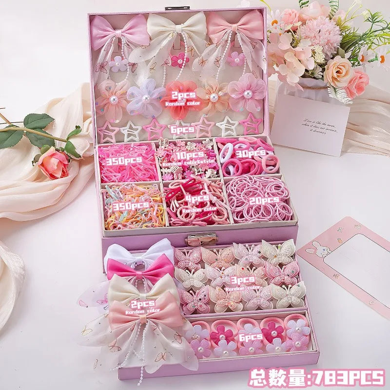 783-Piece Colorful Flower Hair Accessories Set for Girls Kids Hair Accessories Nixie 783PCS-No box