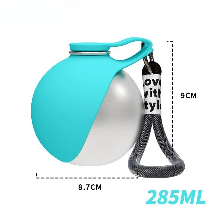 285ml Leak-Proof Stainless Steel Dog Travel Water Bottle & Bowl Dog Travel Water Bottle Nixie 304 Blue