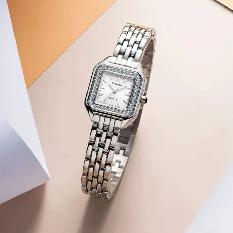 REBIRTH Business Classic Quartz Watch – Silver | Minimalist Quartz Wristwatch Nixie