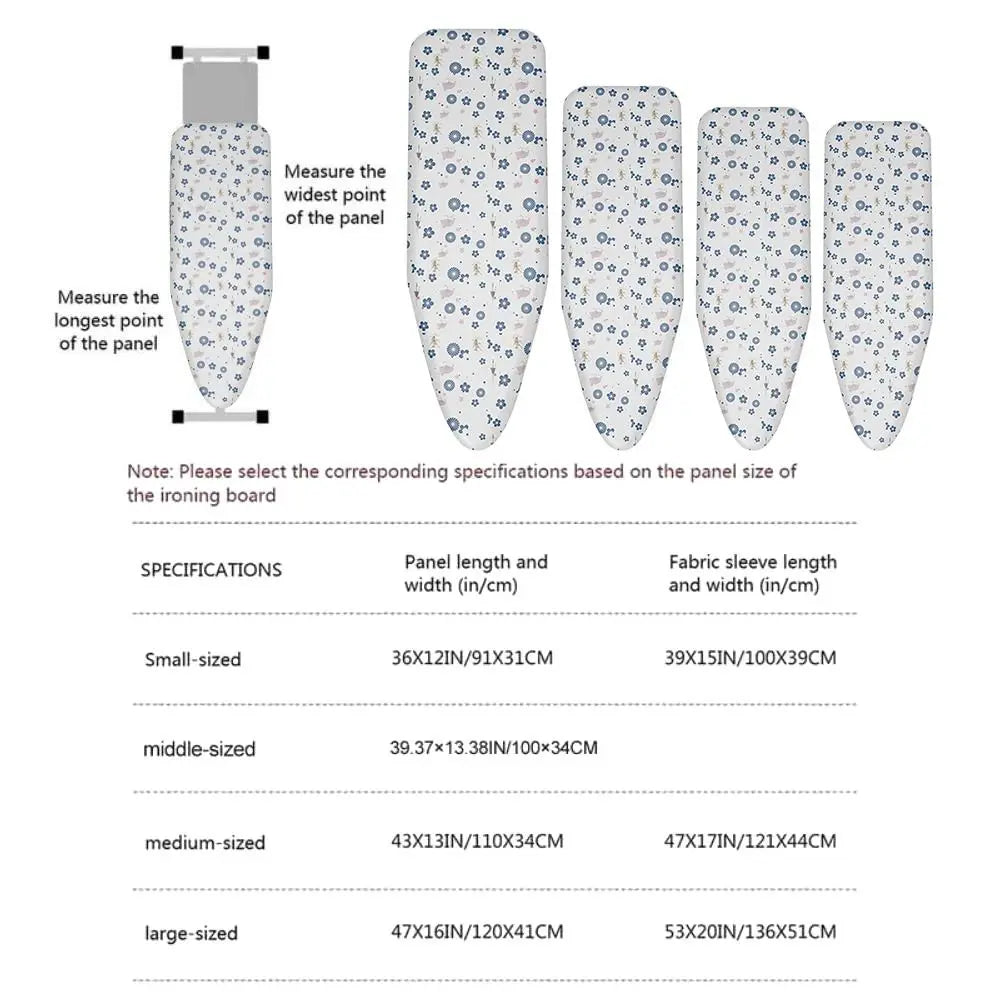 Thickened Heat-Resistant Ironing Board Cover – Padded