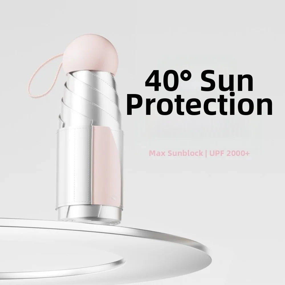 UV Protection Titanium Silver Capsule Sun Umbrella – Lightweight
