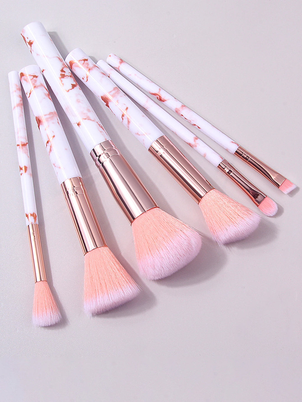 Pink 6-Piece Makeup Brush Set – Blush, Contour & Eyeshadow