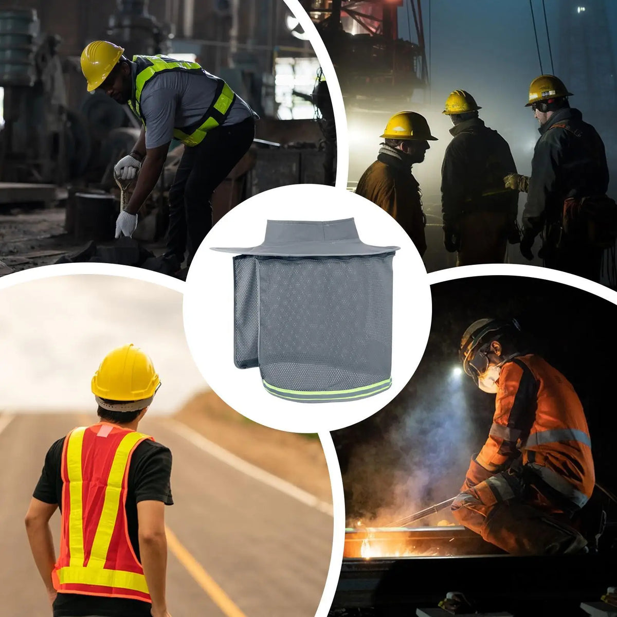 Hard Hat Sun Shade UPF50+ Breathable Neck Shield Visor