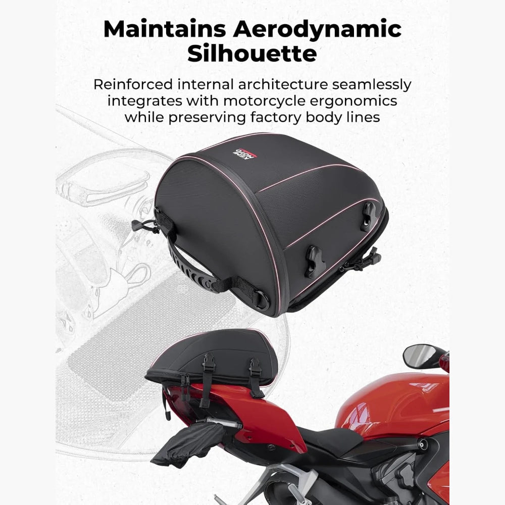 KEMITOUR 12.5L Waterproof Expandable Motorcycle Tail Saddle Bag Motorcycle Tail Bag Nixie