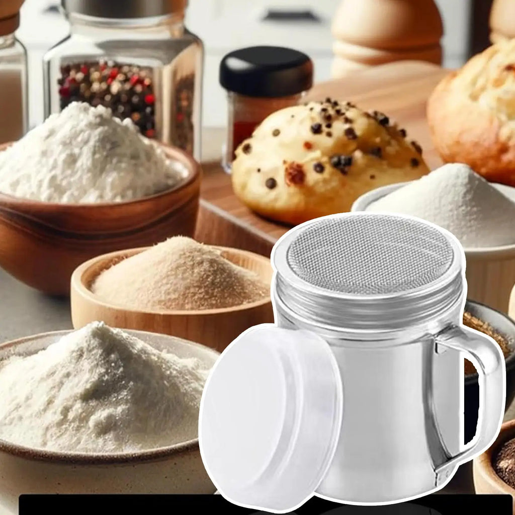 Stainless Steel Powdered Sugar & Spice Shaker with Handle Spice Shaker Nixie