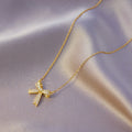 Bow Butterfly Pendant Necklace Gold-Plated Copper Clavicle Chain Pendant Necklace Nixie XL2167-19