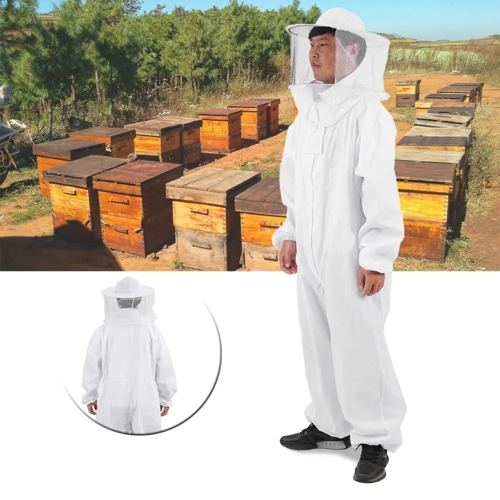 Professional Beekeeping Suit with Veil Hood | Breathable Jumpsuit