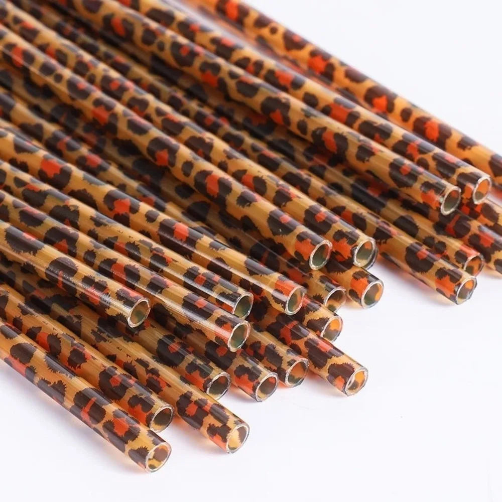 Leopard Print Reusable Drinking Straws – 10/20 Pack | PP