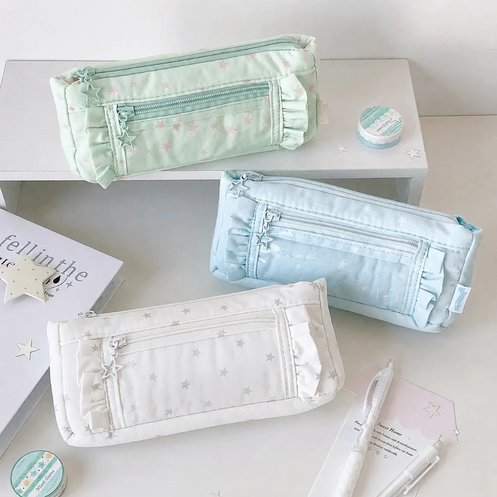 Transparent Window Pencil Case Large Capacity Badge Pen Bag