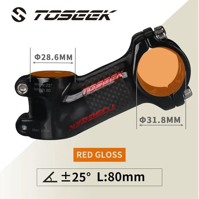 TOSEEK Carbon Alloy MTB Handlebar Stem 31.8mm Ultralight