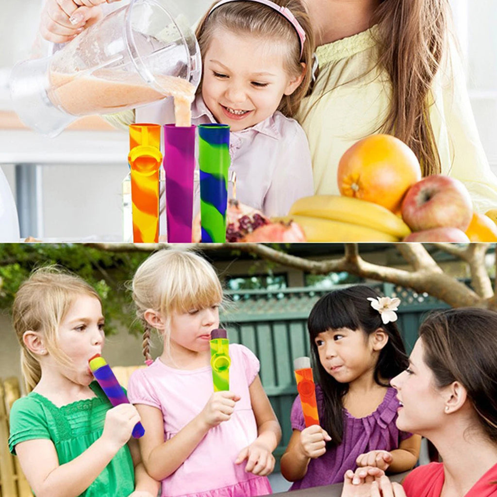 Silicone Popsicle Molds Set of 6 – DIY Ice Lolly Maker Popsicle Mold Set Nixie