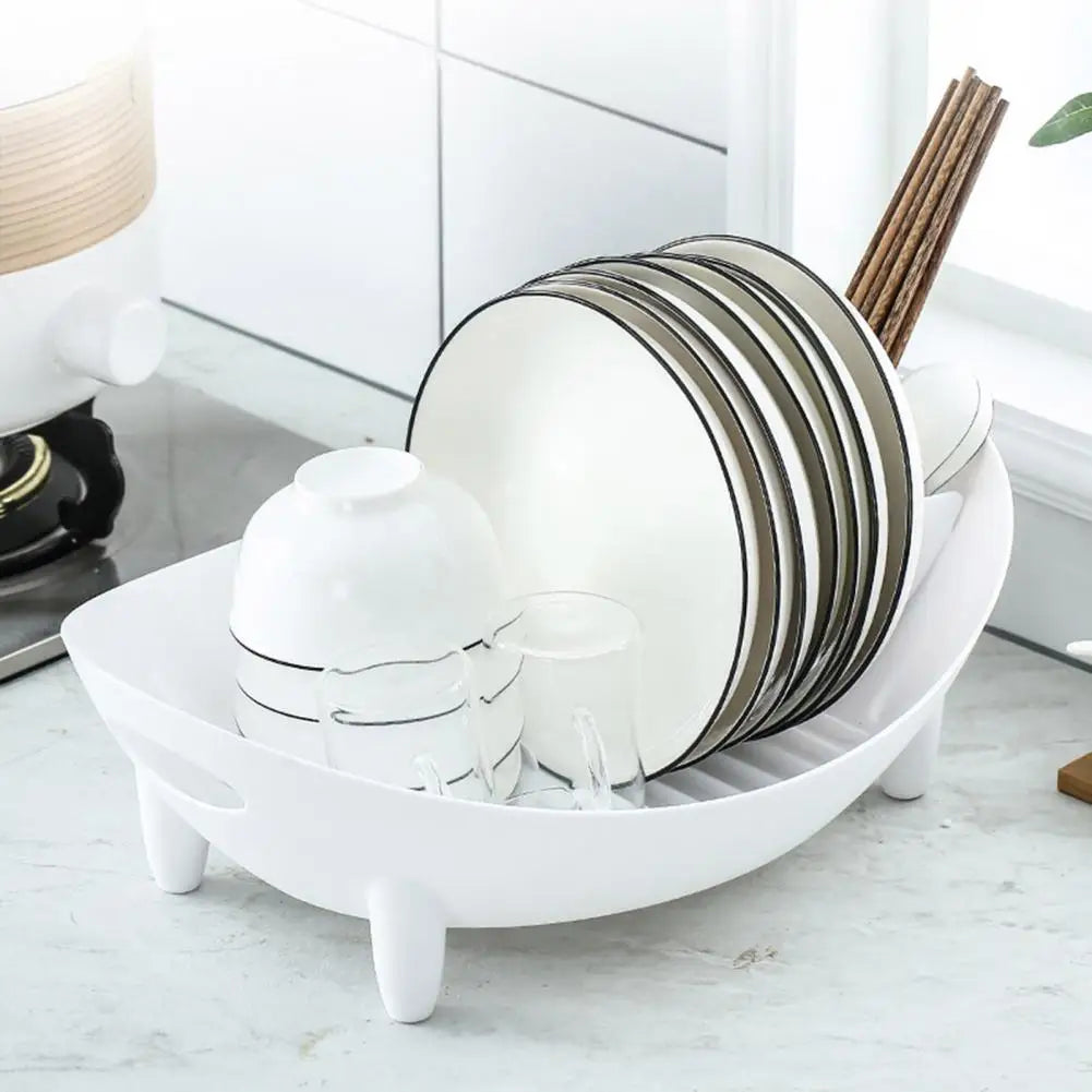 Countertop Dish Drying Rack with Drainage & Utensil Holder