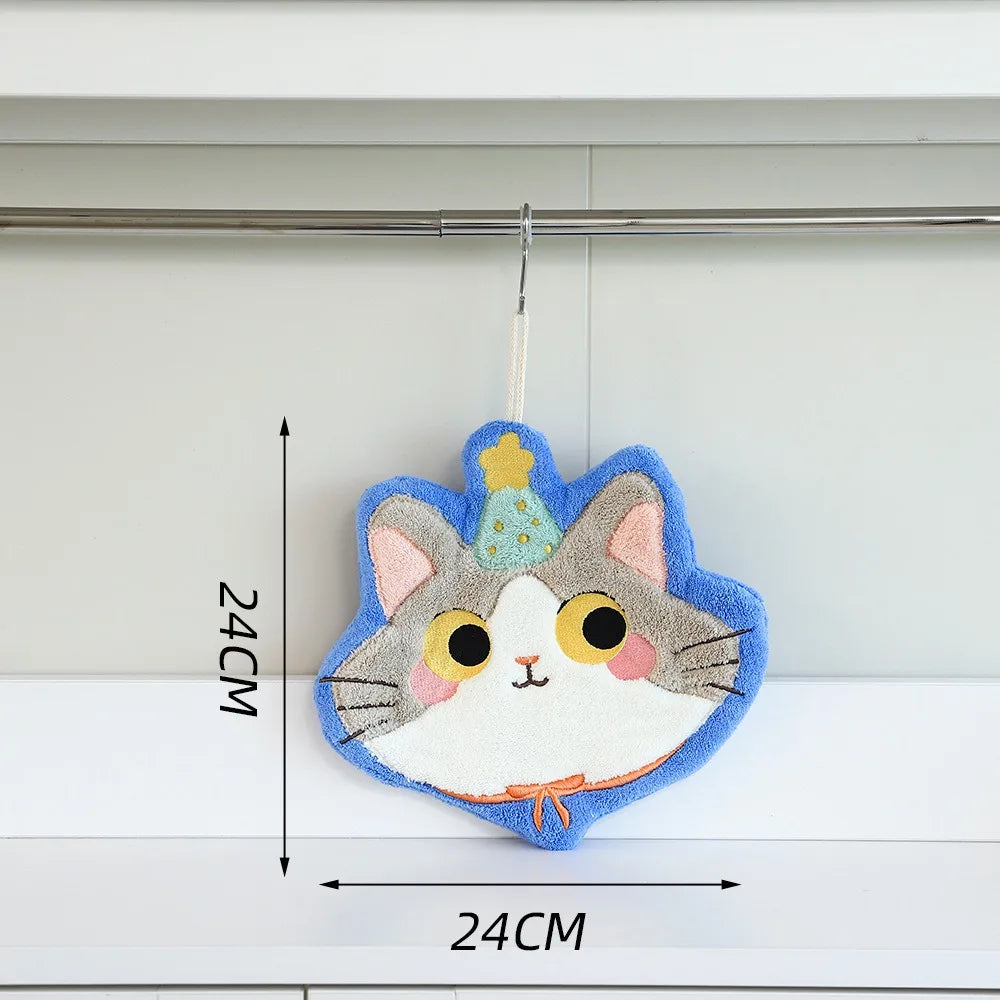 Cute Cat Coral Fleece Hand Towel – Soft & Absorbent Coral Fleece Hand Towel Nixie 10