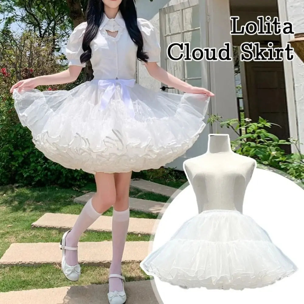 Lolita 4-Layer Boneless Puffy Petticoat Fluffy Skirt Support Lolita Petticoat Nixie