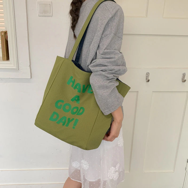 Women's Large Canvas Tote Shoulder Bag – Casual Commuter Canvas Tote Bag Nixie