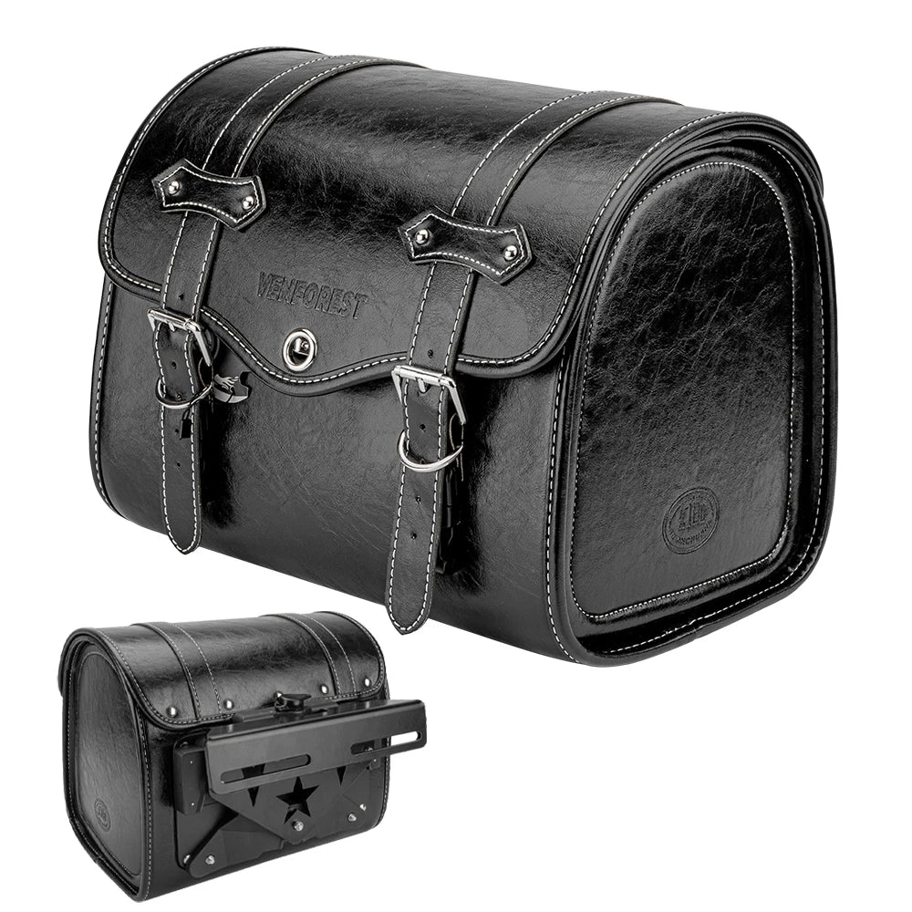 KEMITOUR Universal Motorcycle PU Leather Saddlebag Quick Release Motorcycle Saddlebag Nixie