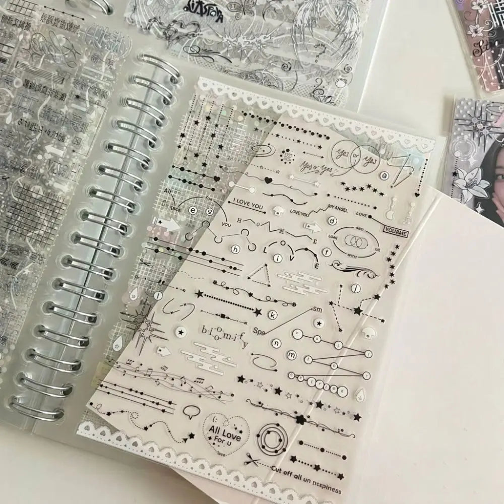 32-Sheet Floral PET Sticker Book – Spiral Bound Journal Stickers Sticker Book Nixie