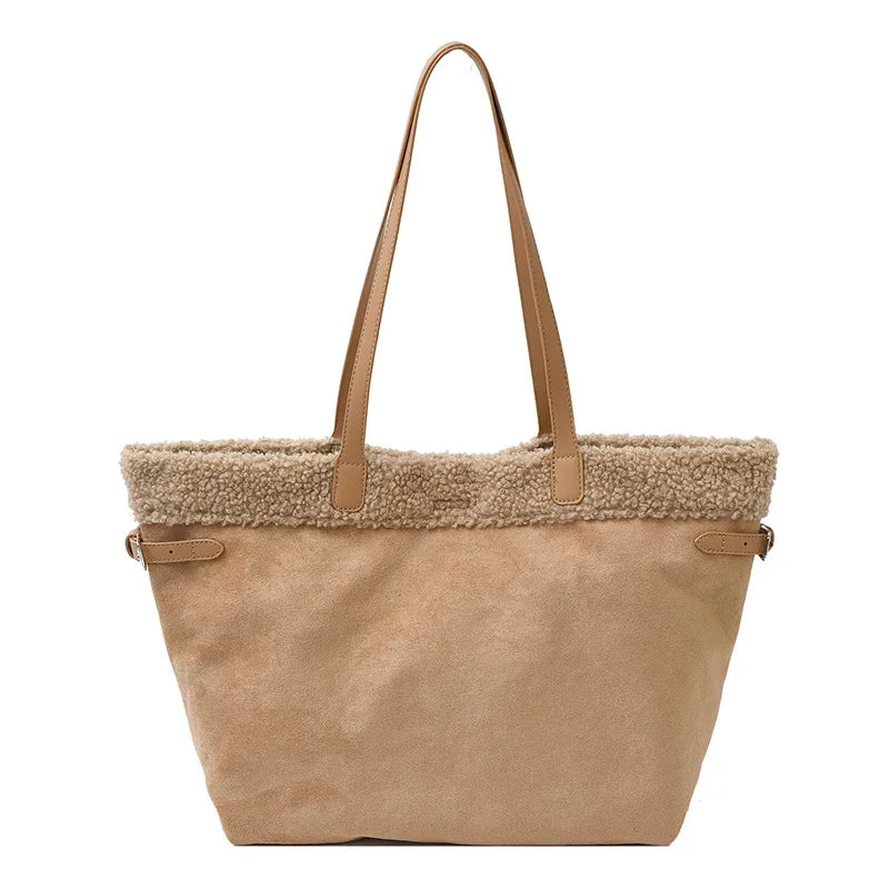 Nixie Vintage Suede Plush Tote Bag – Women's Handbag Women's Tote Bag Nixie Khaki
