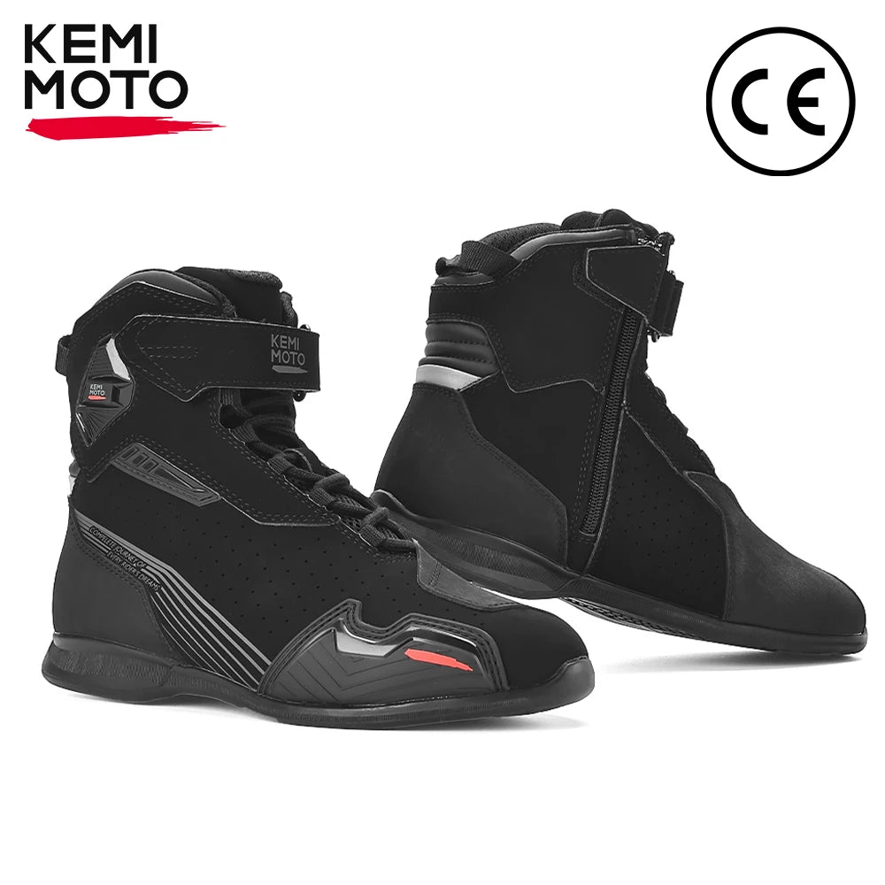 KEMITOUR Men's Motorcycle Ankle Boots – CE Certified Riding Motorcycle Ankle Boots Nixie