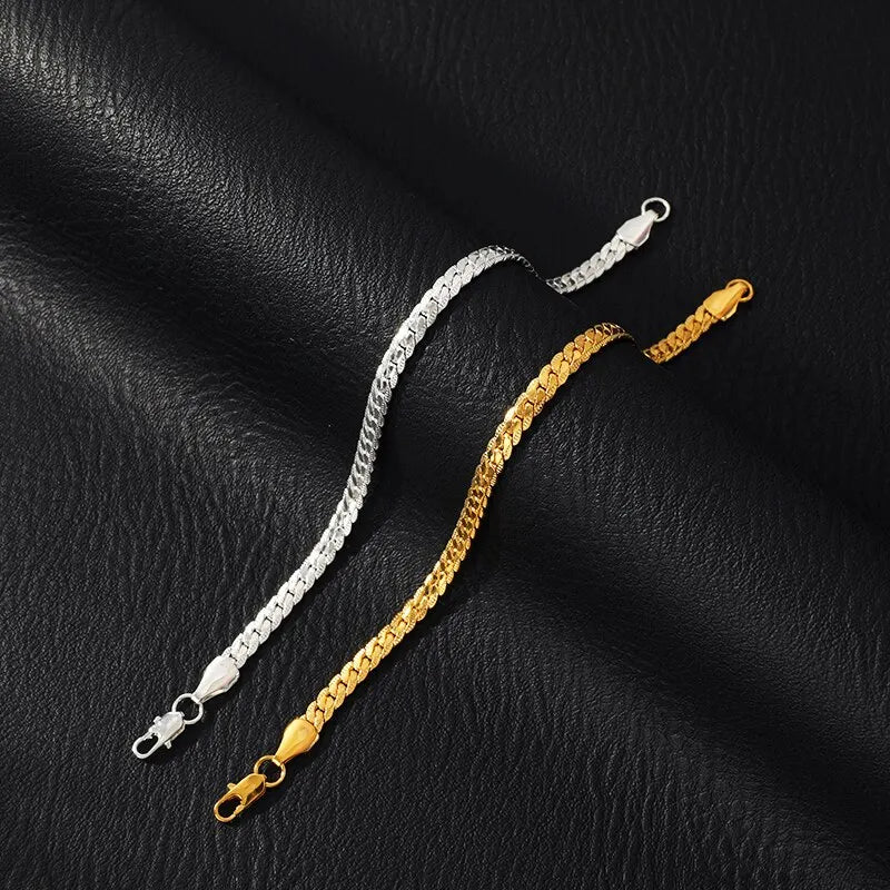 Unisex 5mm Copper Link Bracelet with Lobster Clasp | Gold & Silver